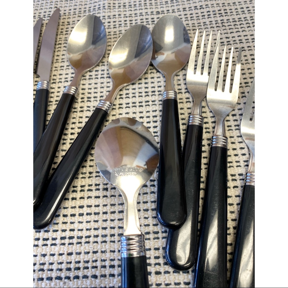 Vintage GIBSON Everyday Black Flatware 15PCS Set - Picture 4 of 4